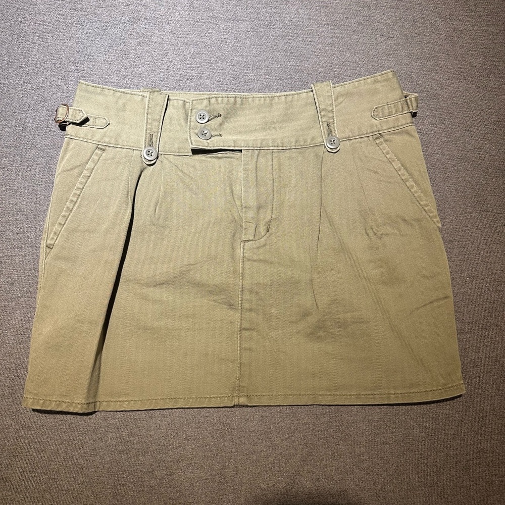 Green mini skirt
